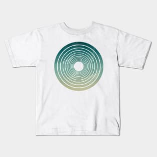 Blue gold Geometric circle abstract Kids T-Shirt